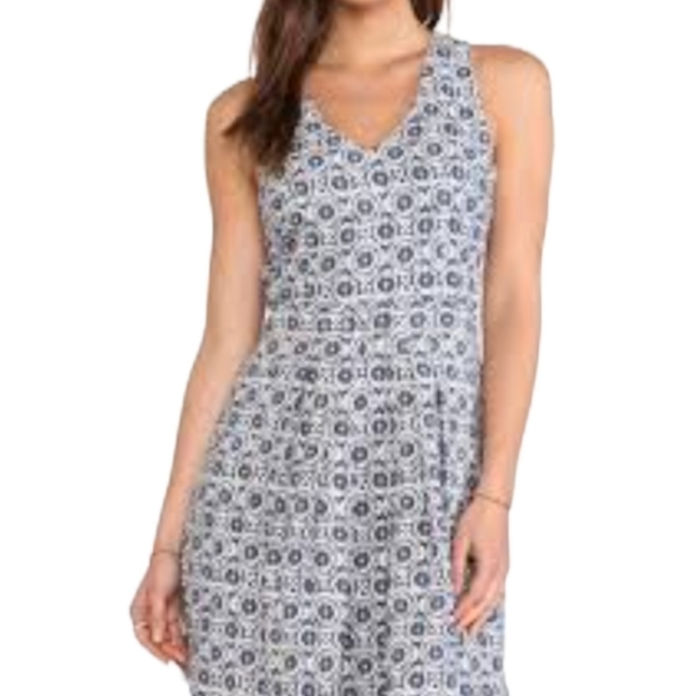 Joie Blue and White Printed Mini Dress